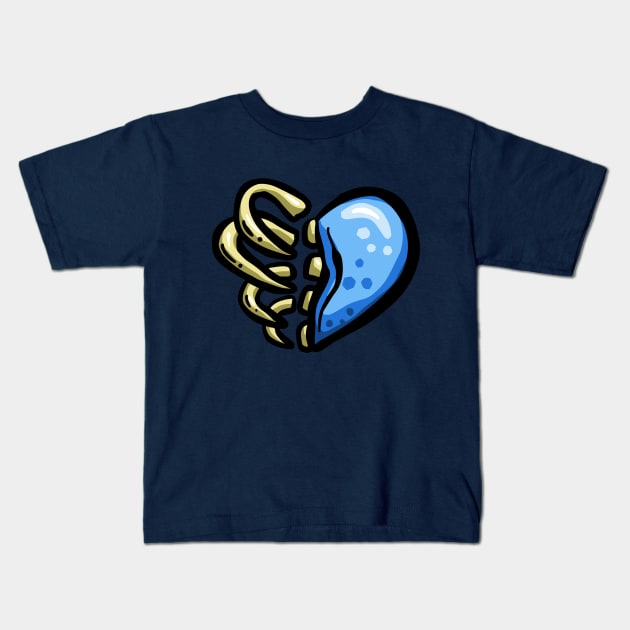 Zombie Love Heart Blue and Dead Kids T-Shirt by Squeeb Creative